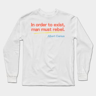 Albert Camus Typography Quote - Vintage Aesthetic Design Long Sleeve T-Shirt